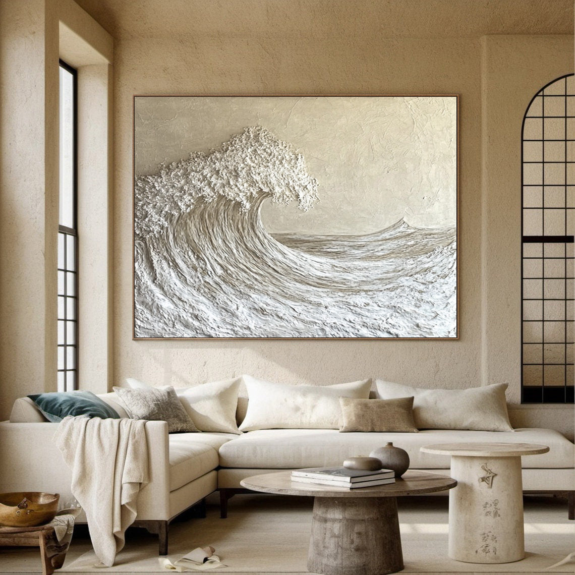 High-End 3D Wave Painting Luxury Wall Decor for Elegant Interiors #BBM 048