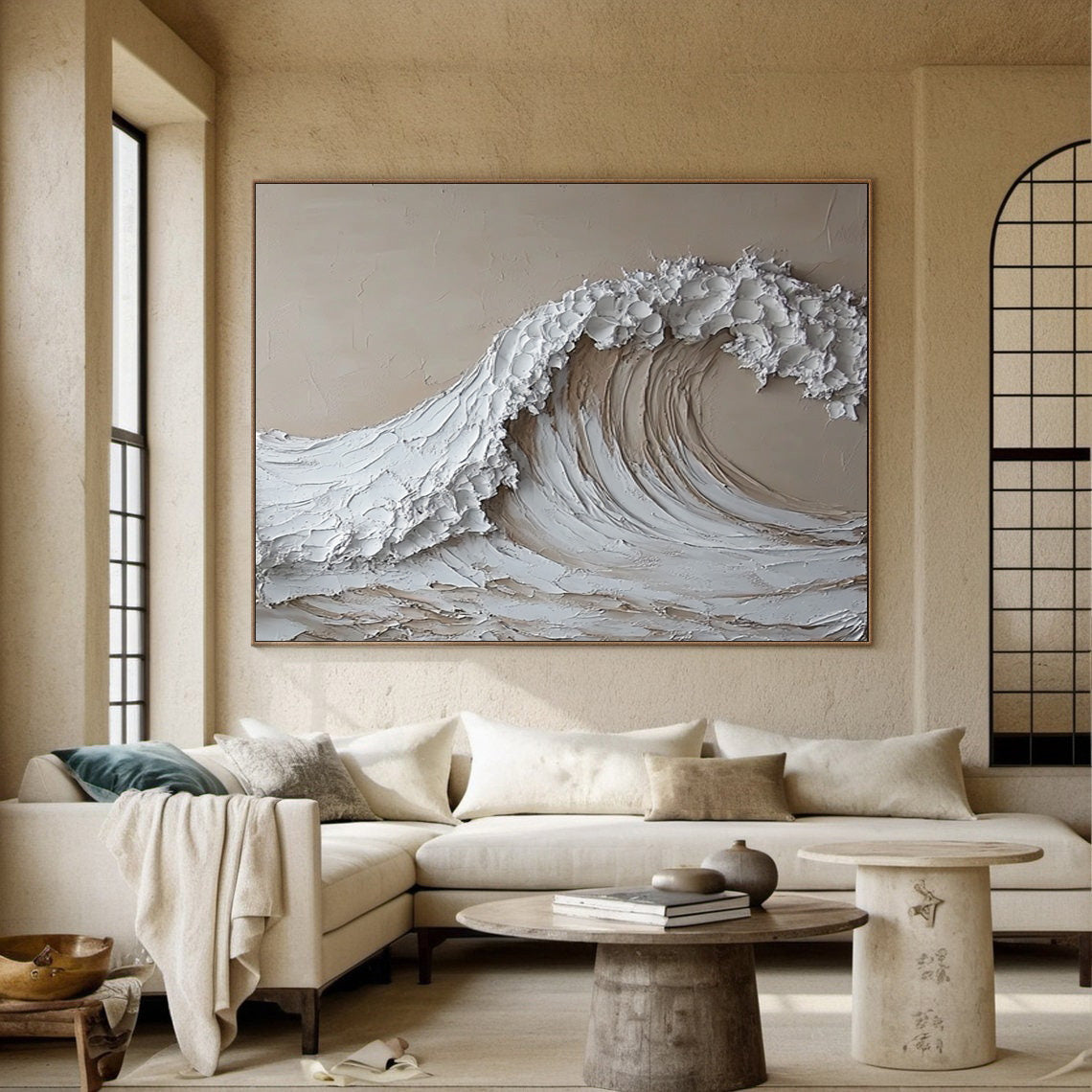 High-End 3D Wave Painting Luxury Wall Decor for Elegant Interiors #BBM 046