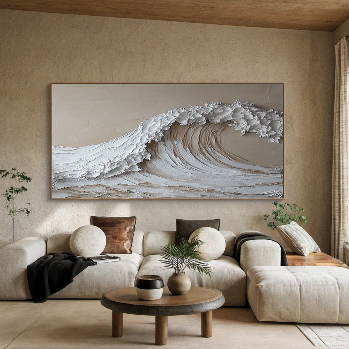 High-End 3D Wave Painting Luxury Wall Decor for Elegant Interiors #BBM 046