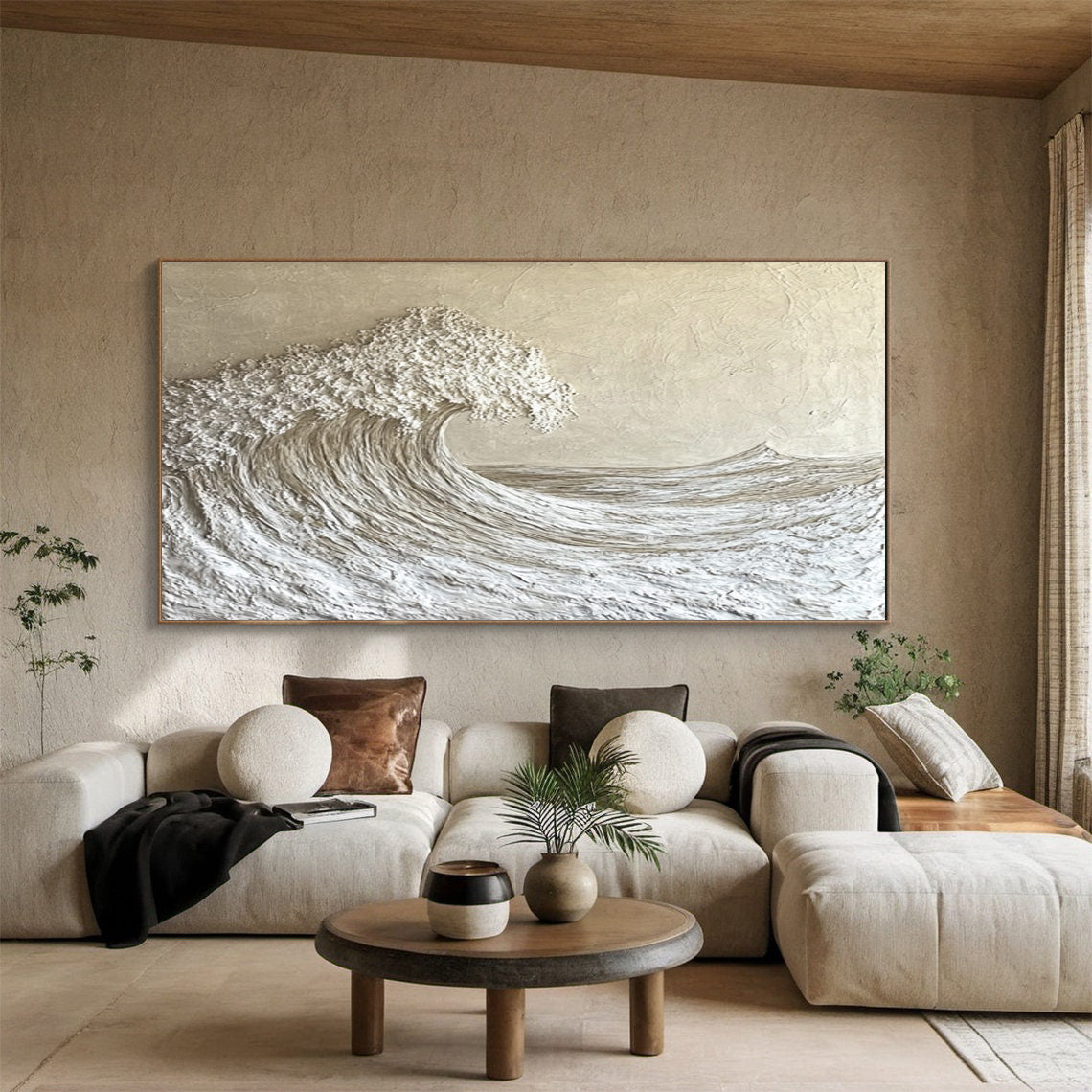 High-End 3D Wave Painting Luxury Wall Decor for Elegant Interiors #BBM 048