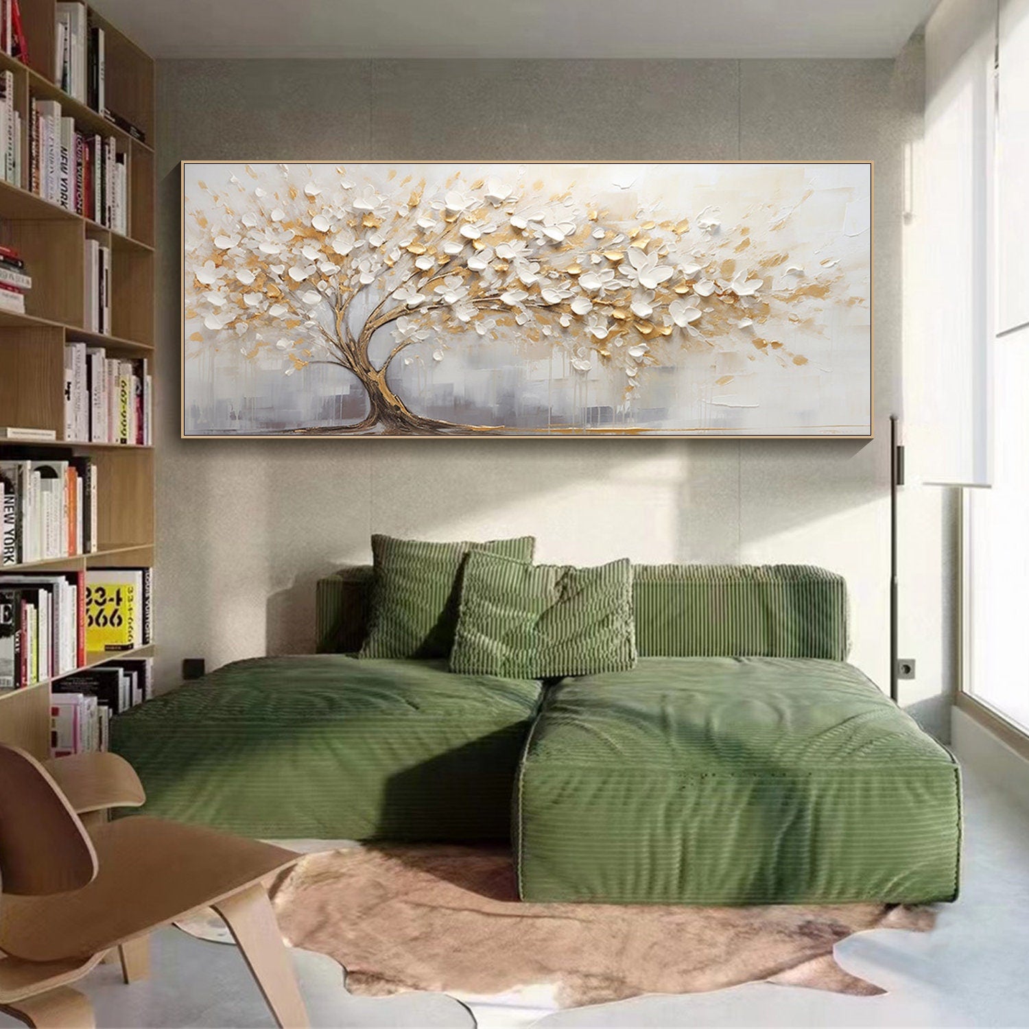 Tranquil Tree Hand-Painted Oil Canvas for Modern Home Decor #CAP 034