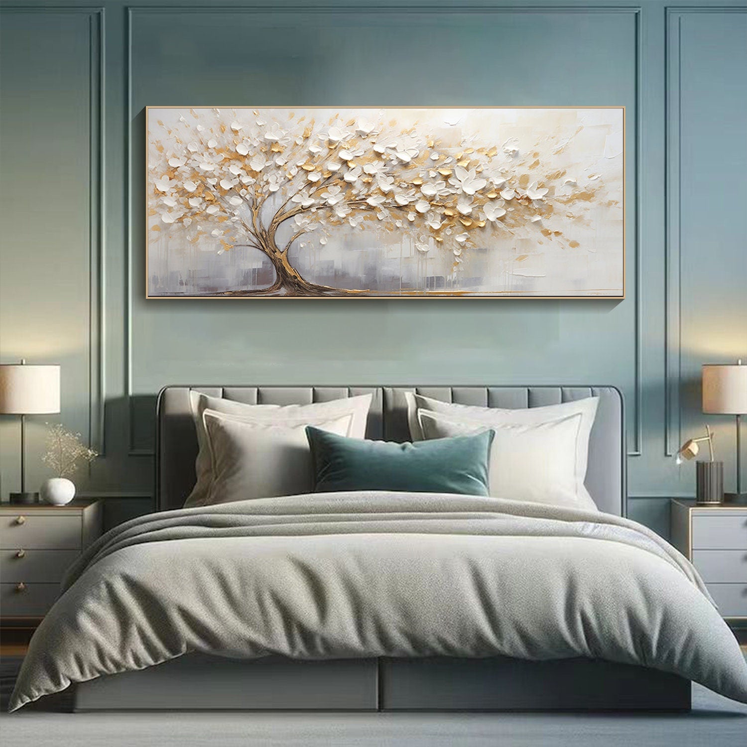 Tranquil Tree Hand-Painted Oil Canvas for Modern Home Decor #CAP 034