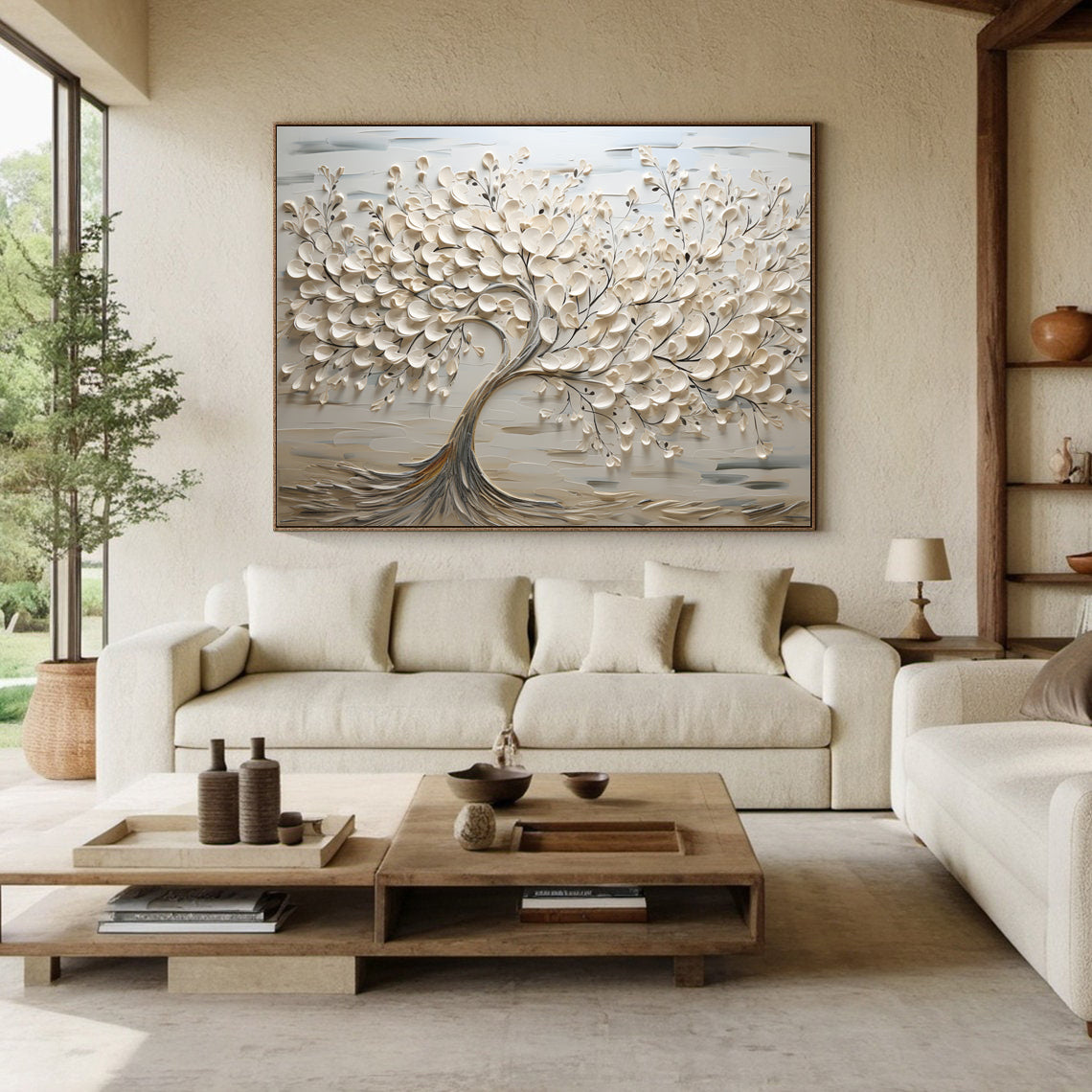 Large Tree of Life Painting with Raised Texture for Timeless Decor #BBM 045