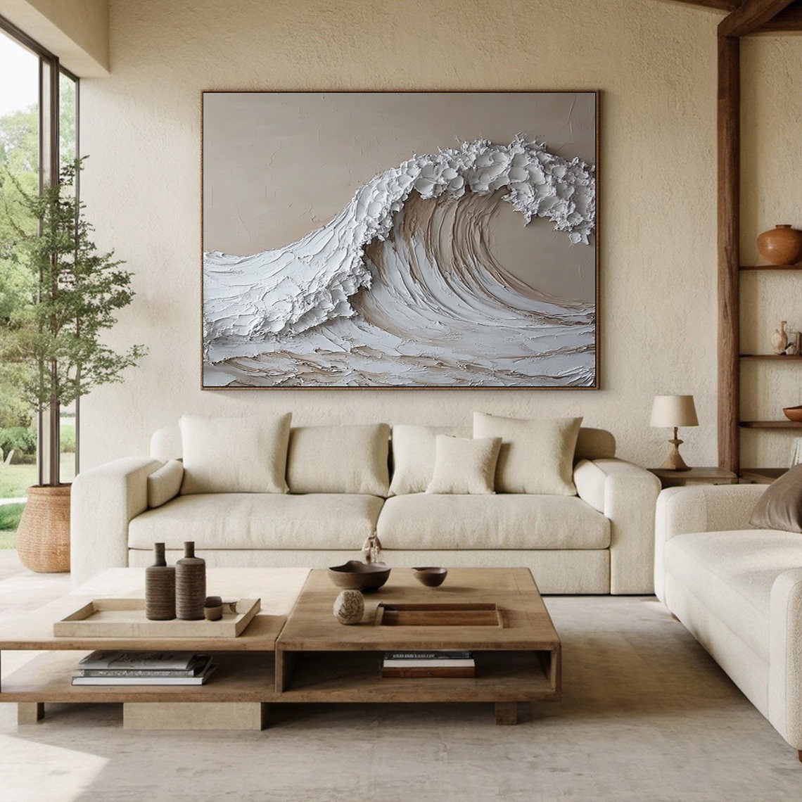 High-End 3D Wave Painting Luxury Wall Decor for Elegant Interiors #BBM 046