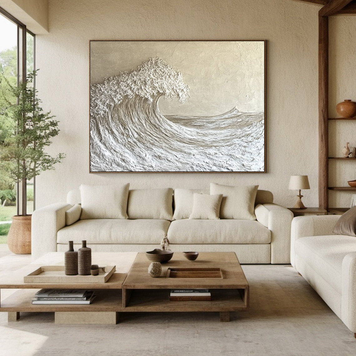 High-End 3D Wave Painting Luxury Wall Decor for Elegant Interiors #BBM 048