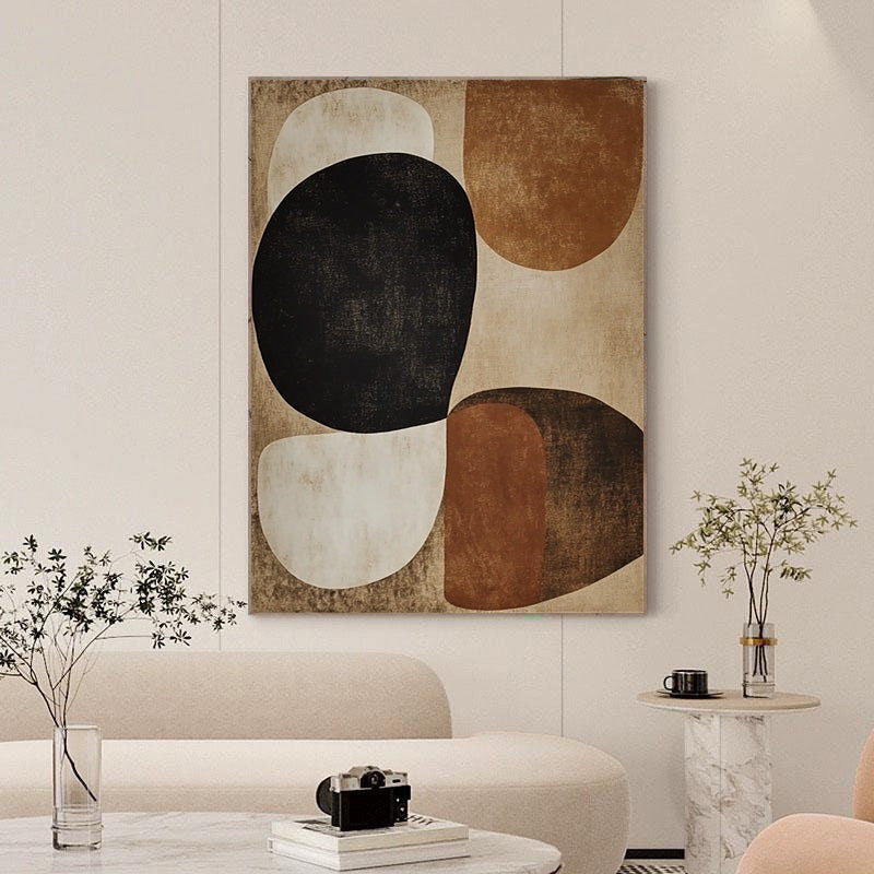 Large Abstract Wall Art with Organic Forms in Neutral Colors #BBA 078