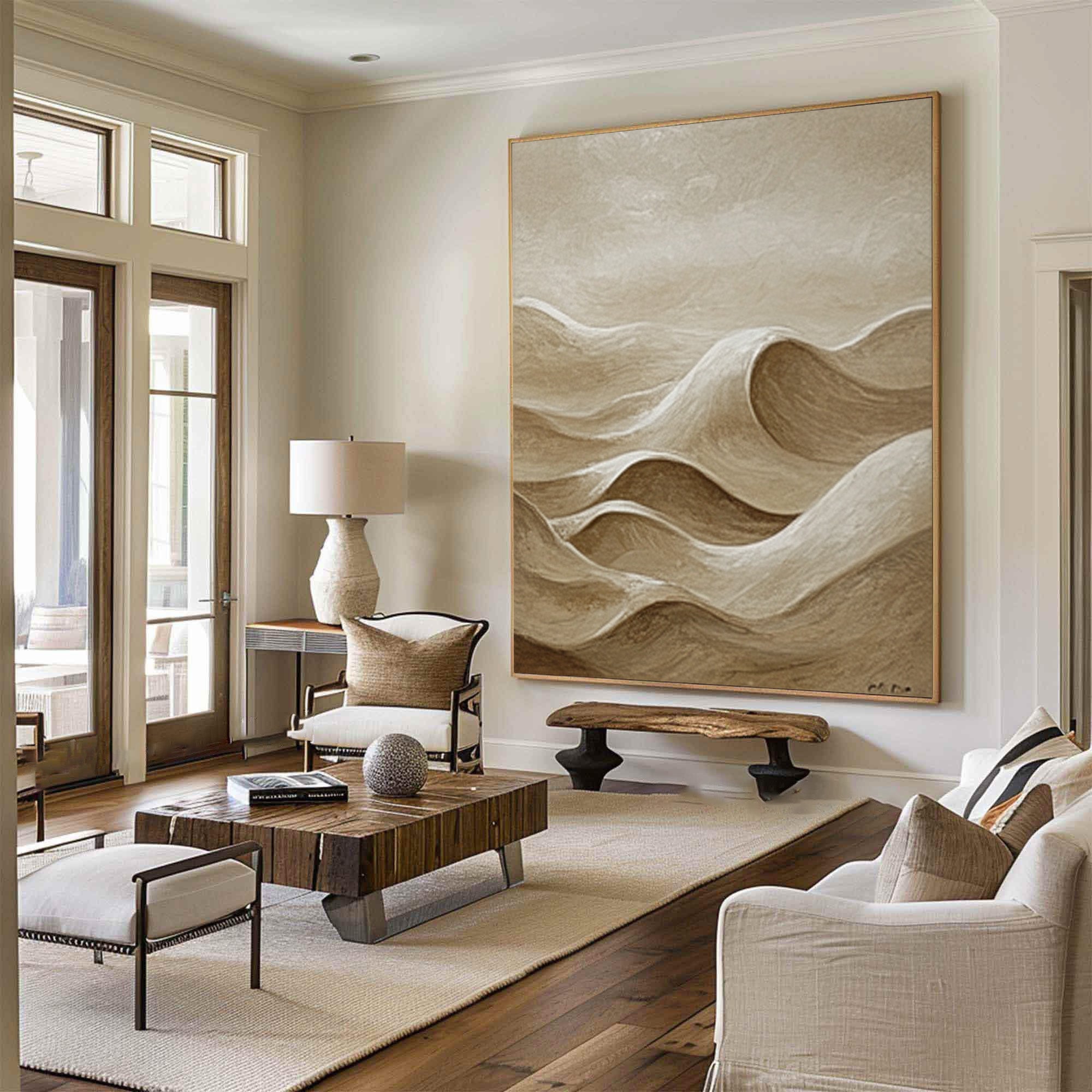 Neutral Abstract Mountain Wall Art - Minimalist Canvas for Living Rooms #BBS 034