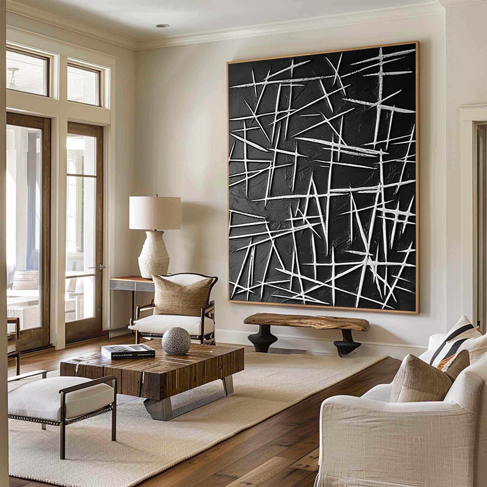 Modern Black and White Abstract Wall Art #BBA 103