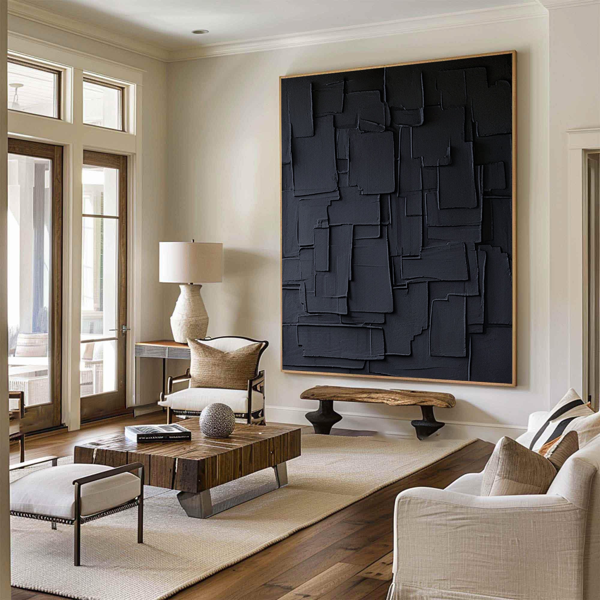 Contemporary Black Wall Art | Minimalist Geometric Style #BBA 100