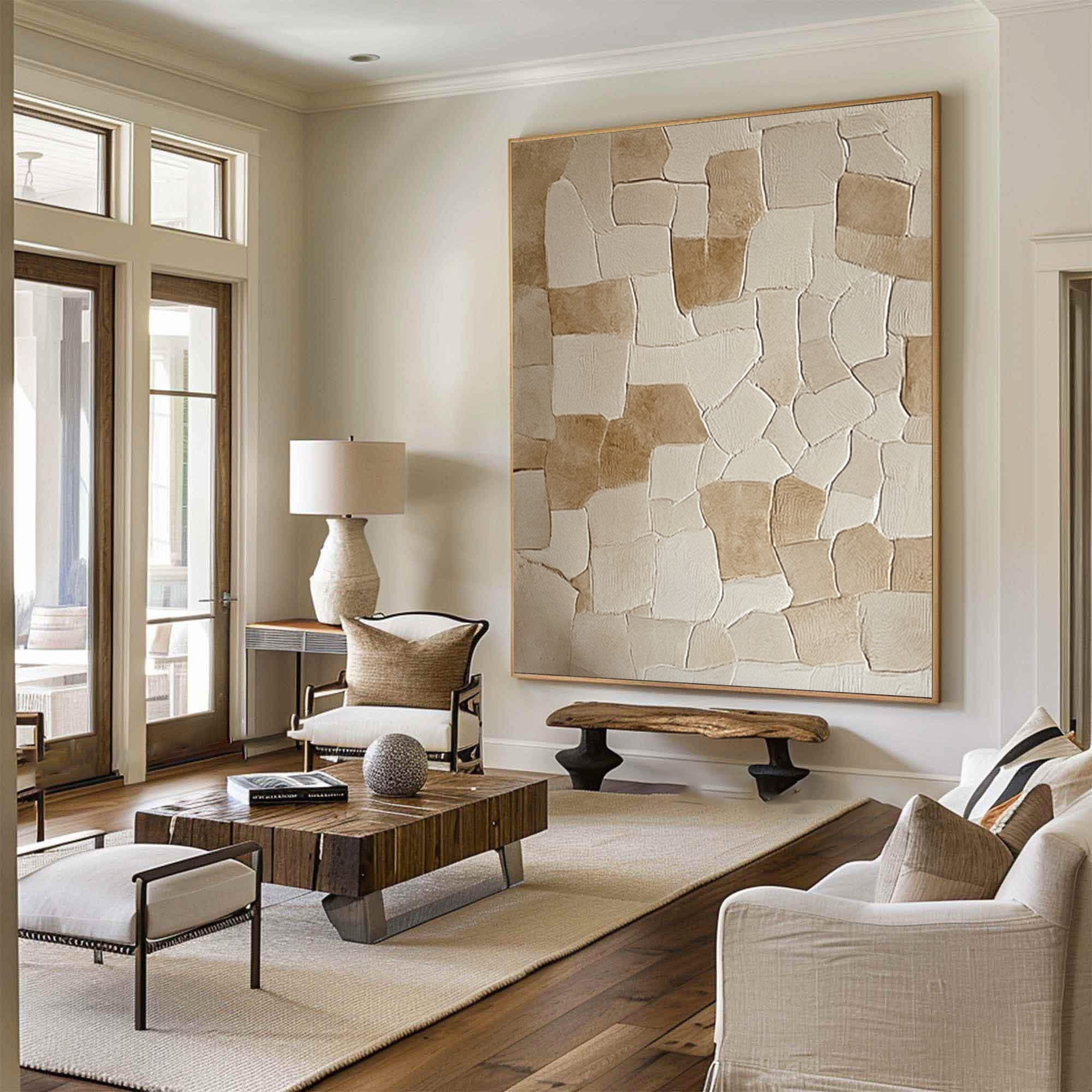 Modern Abstract Wall Art - Textured Neutral Canvas for Chic Homes #BBA 107