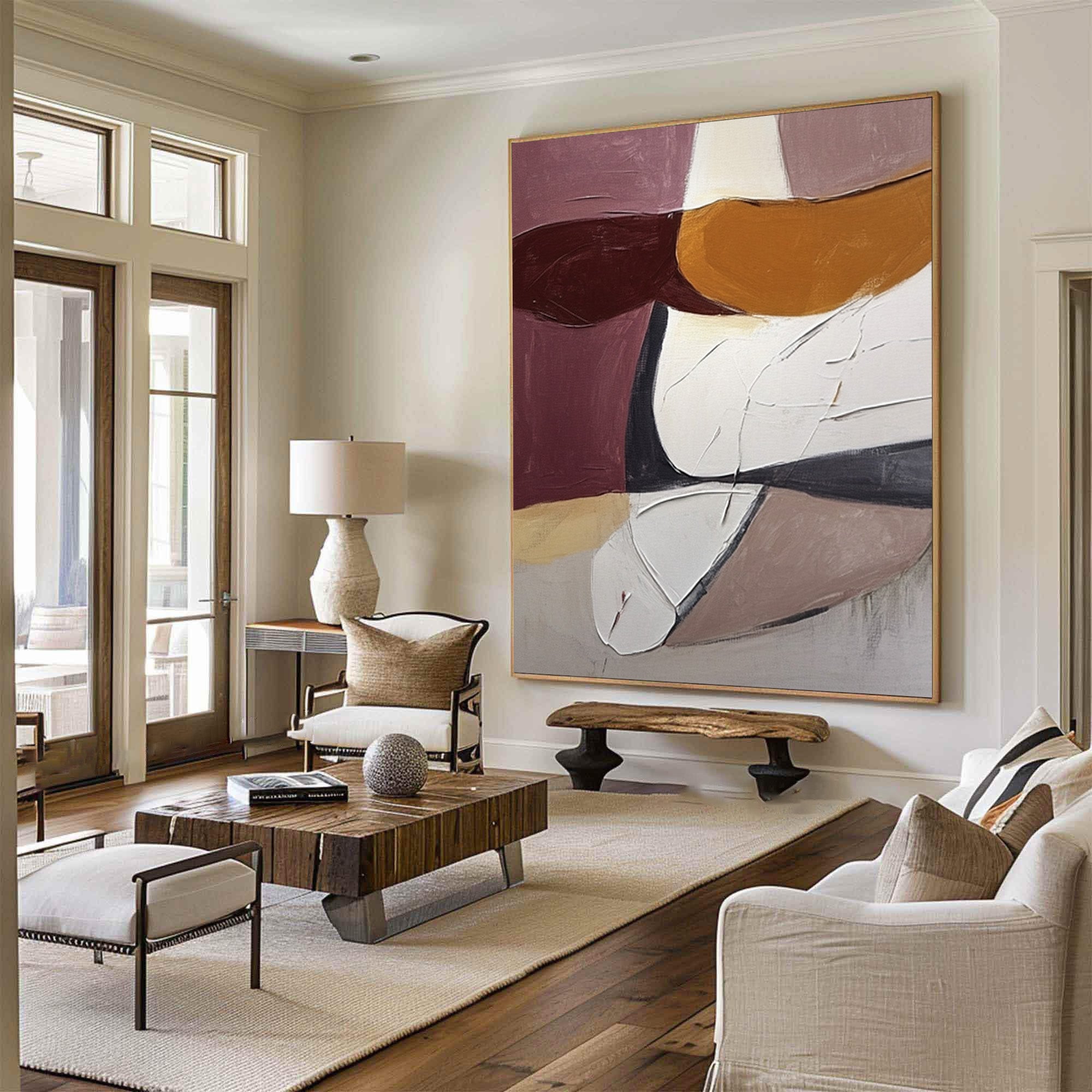 Abstract Art for Modern Living Rooms Dynamic Design with Earthy Colors #BBA 079