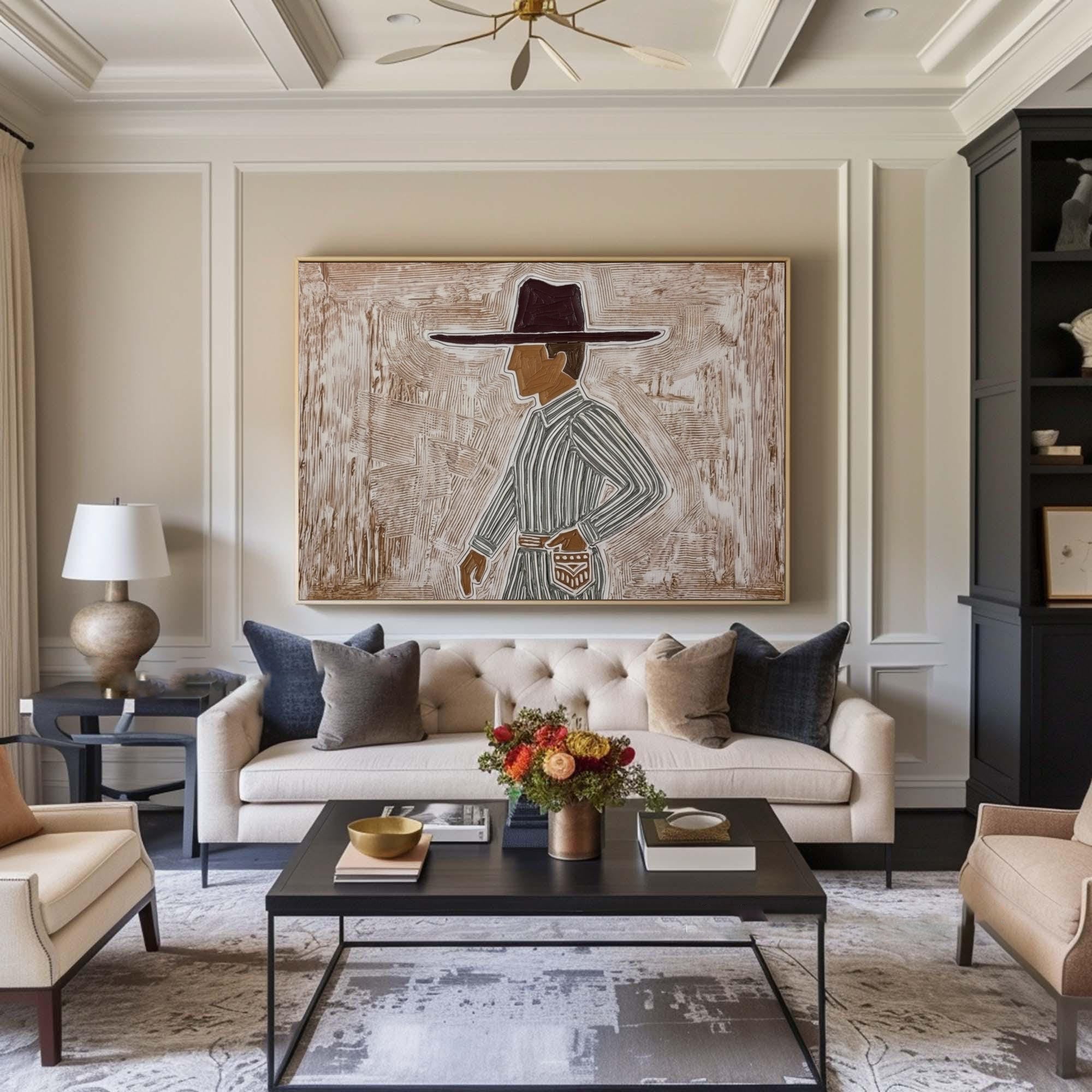 Large Fashion Figure Painting Modern Minimalist Portrait Wall Art