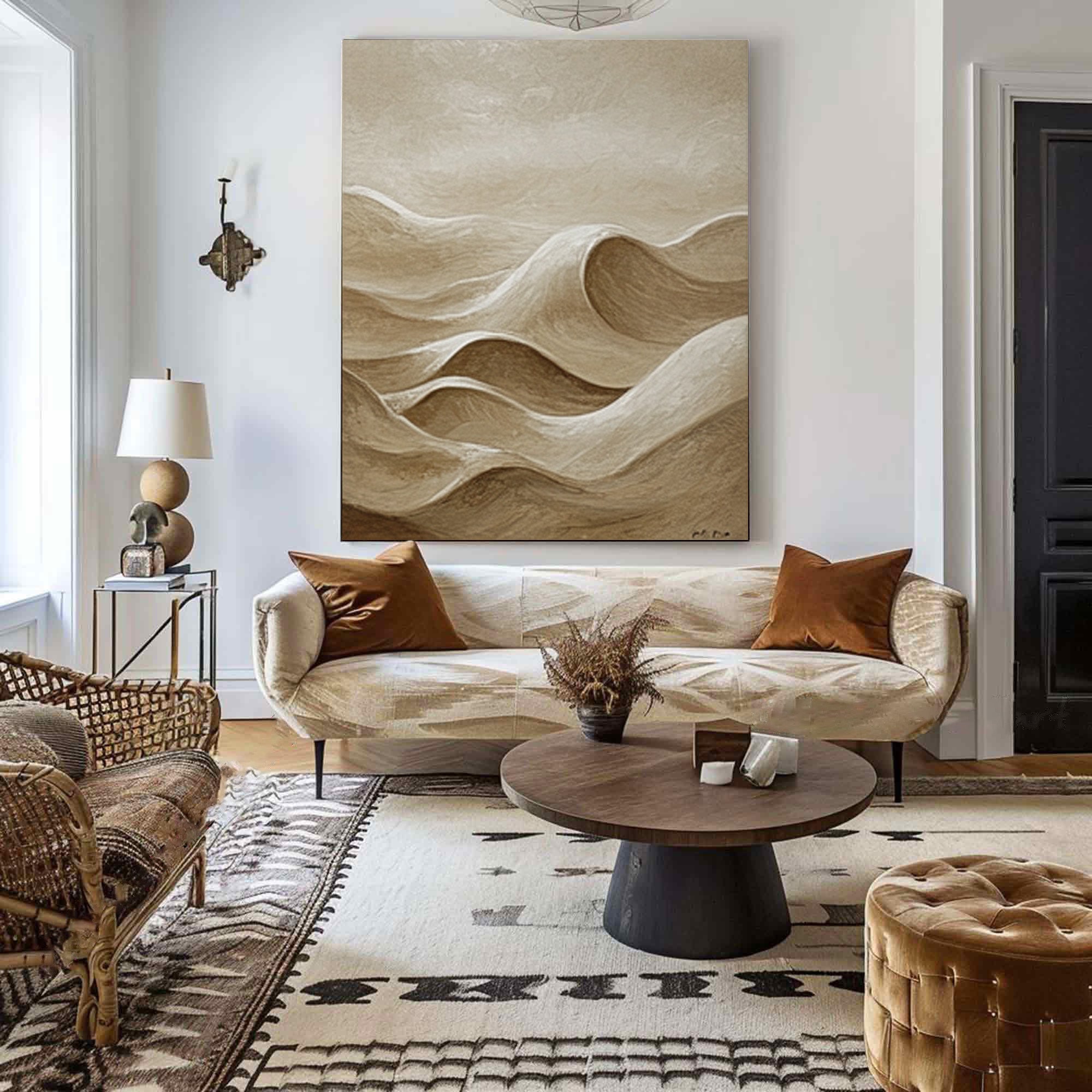 Serene Neutral-toned Mountain Wall Art #BBA 093