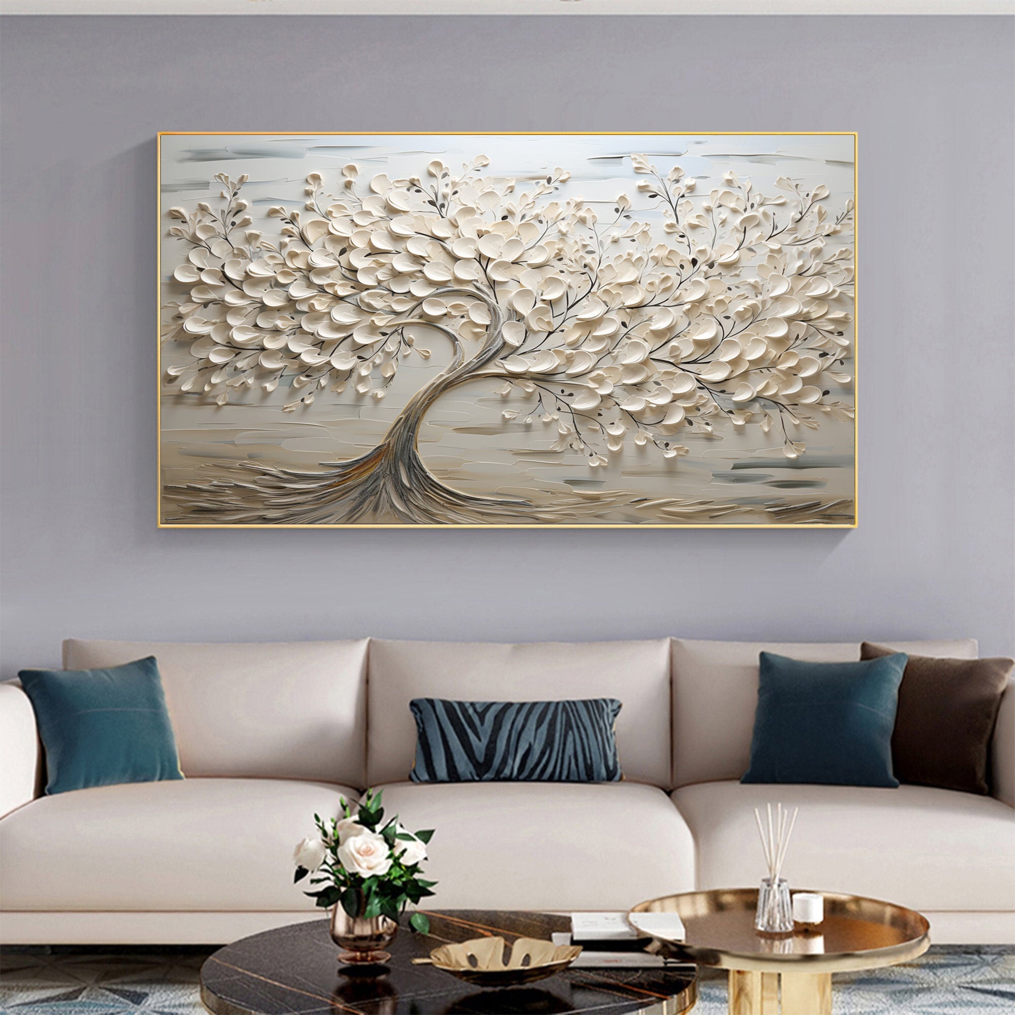 Large Tree of Life Painting with Raised Texture for Timeless Decor #BBM 045