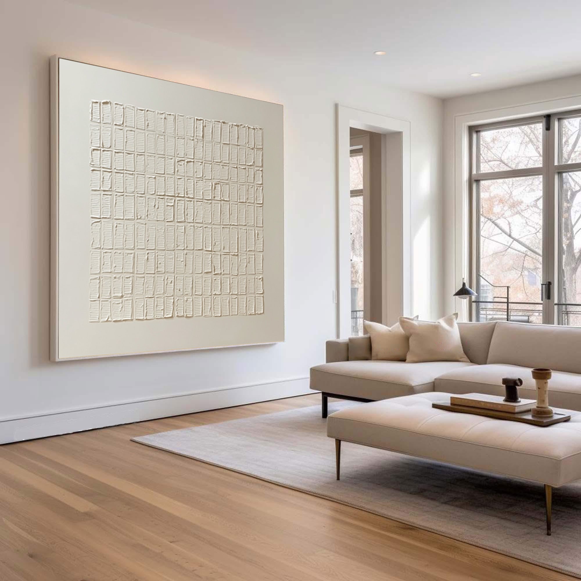 Abstract Geometric Painting Neutral Home Art #WG 058