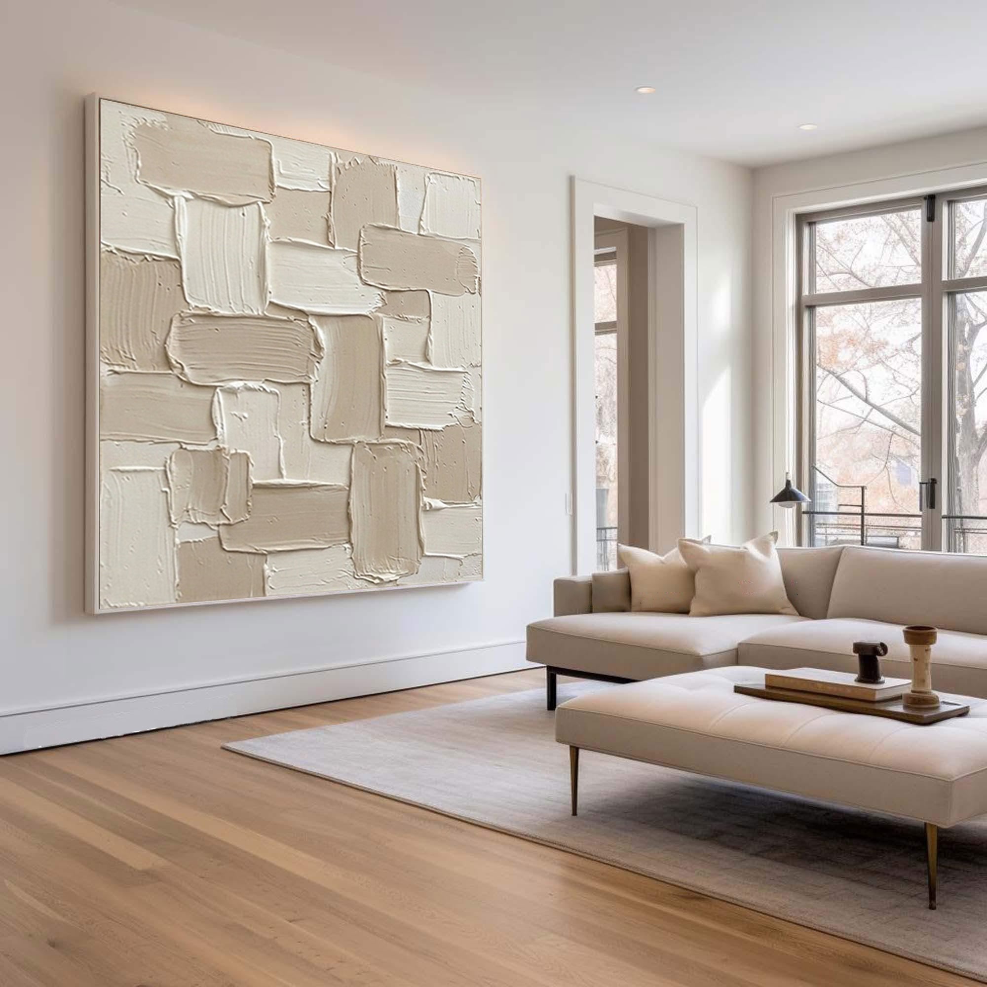 Large Architectural Texture Wall Art Hand Painted Neutral Painting