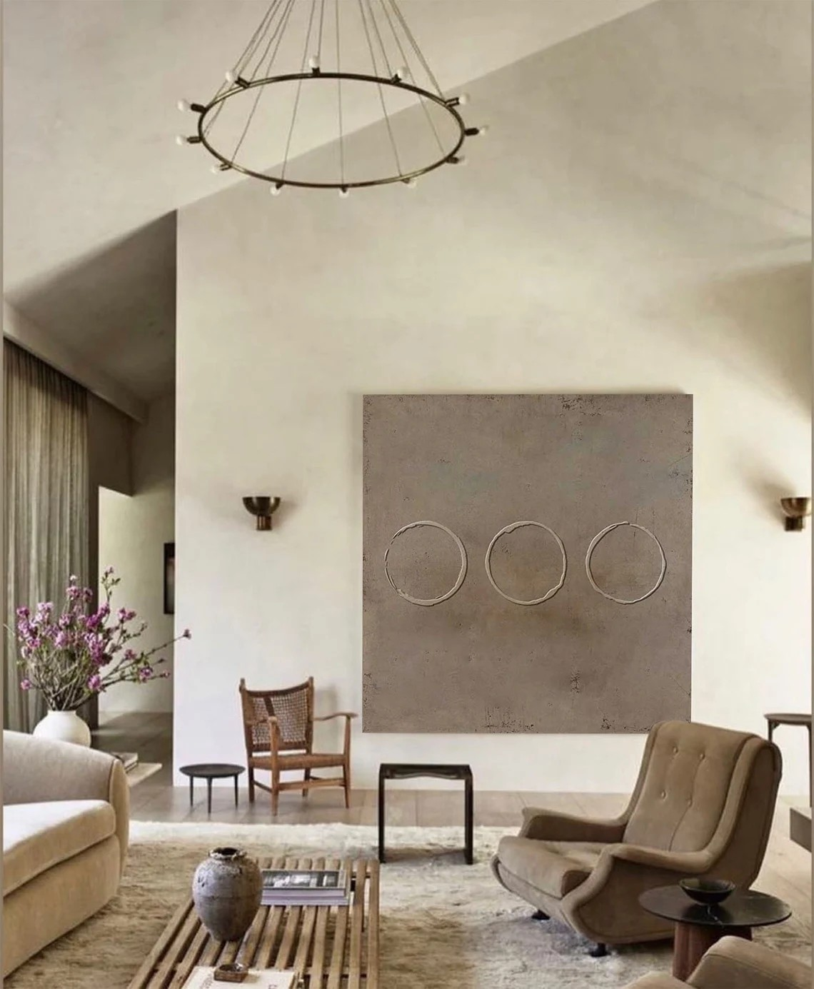 Wabi Sabi Wall Art with Simple Circles #WSA 014