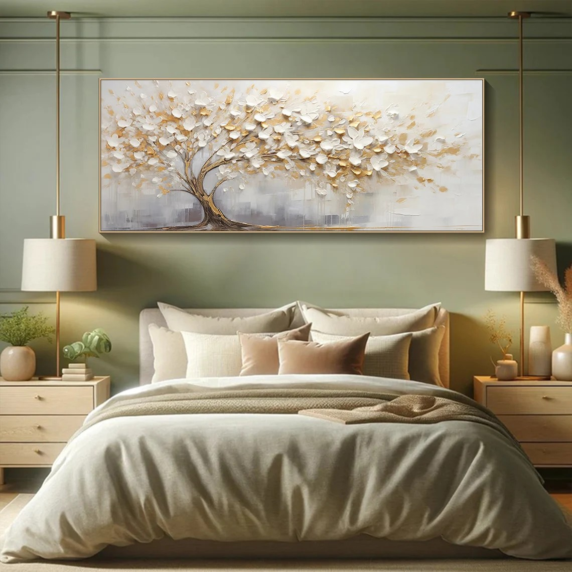 Tree of Life Wall Art with Gold Leaves #BGA 036