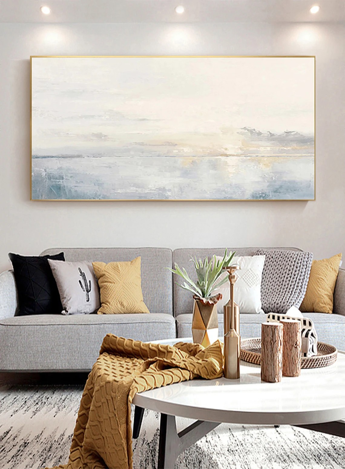 Modern Coastal Wall Art - Framed Canvas Artwork #BGA 031