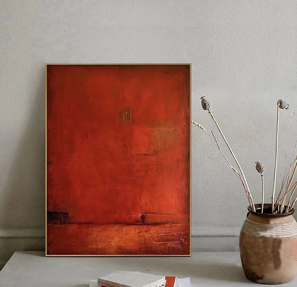 Deep Red Minimalist Wall Art #BGA 057