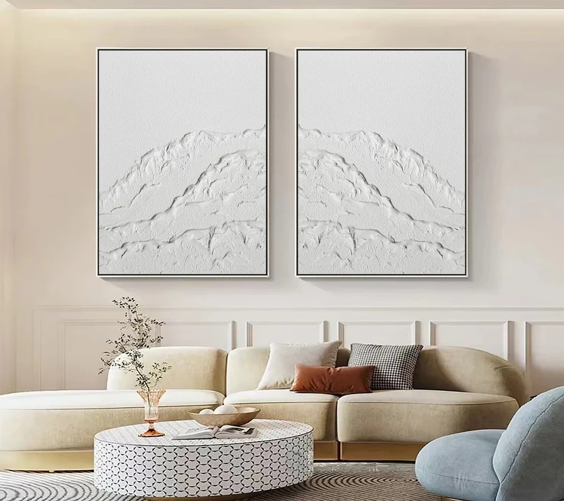 Abstract White Texture Art for Modern Spaces #BGA 039