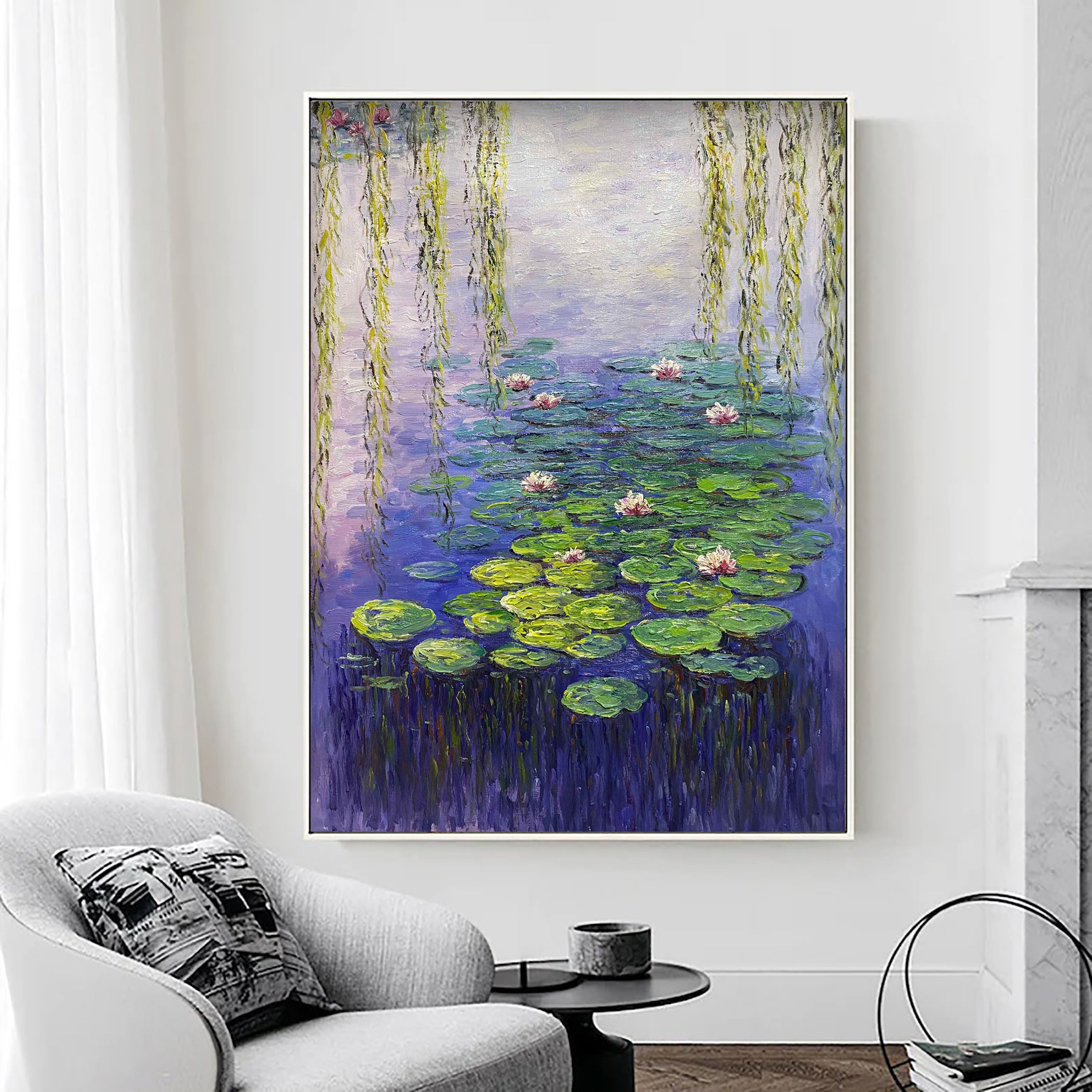 Water Lily Harmony, Contemporary Impressionistic Wall Art #BGA 062