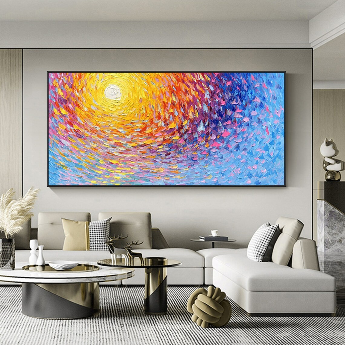 Dynamic Swirl Abstract Wall Art with Vibrant Colors  #BGA 045