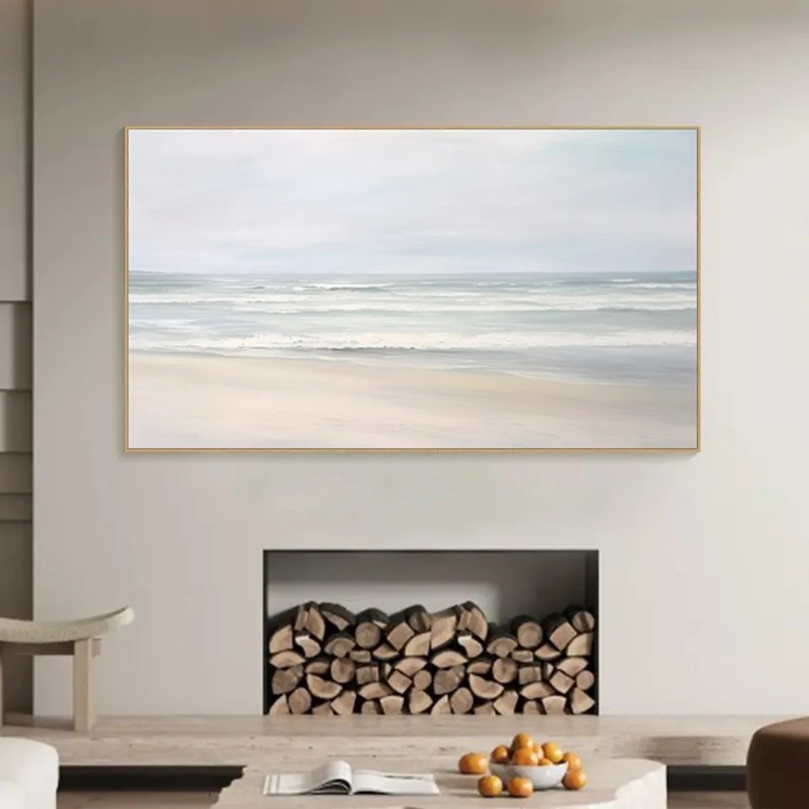 Elegant Beach Scene Canvas Wall Art #BGA 055