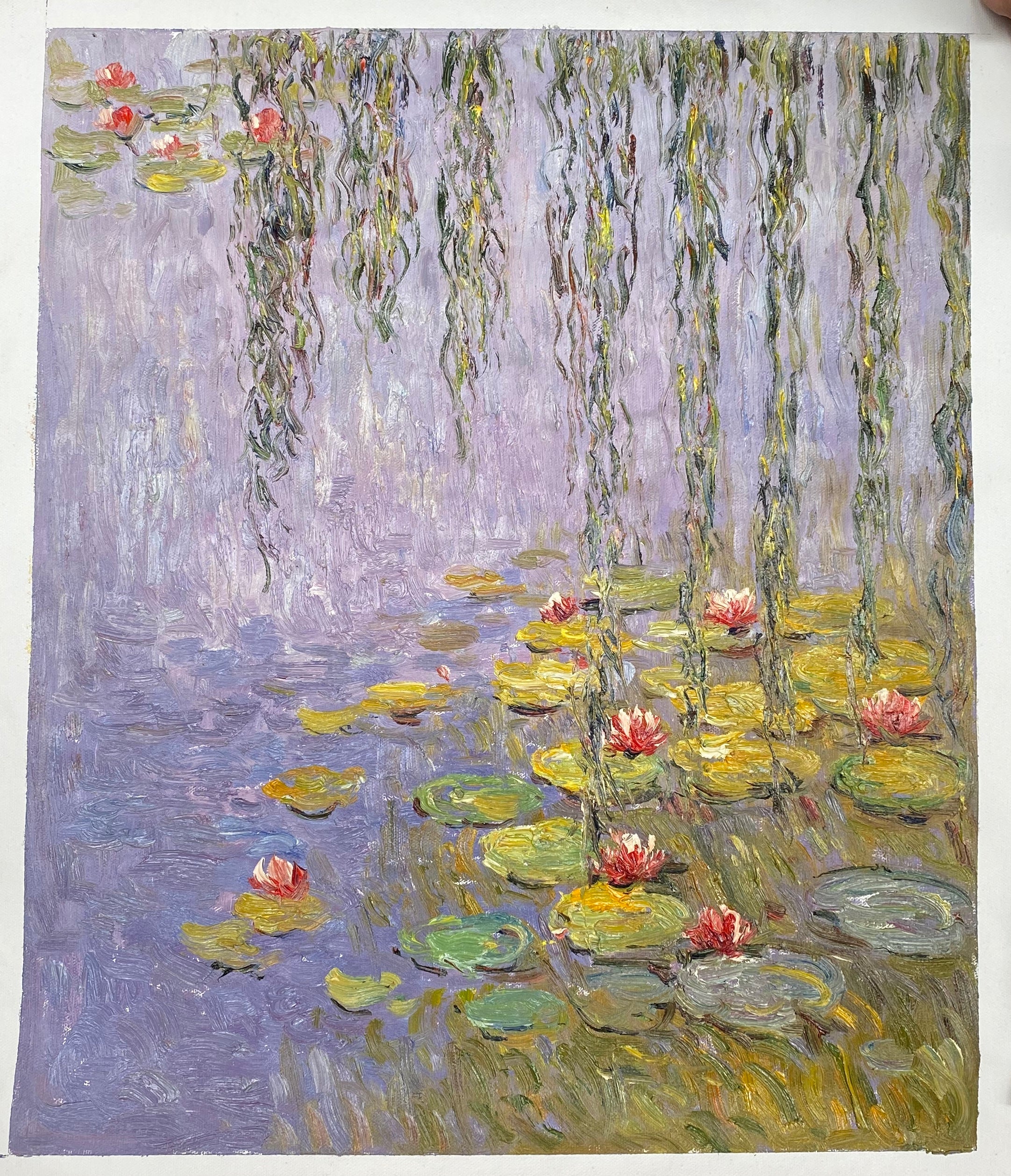 Water Lilies and Weeping Willow, Inspired by Monet #BGA 068