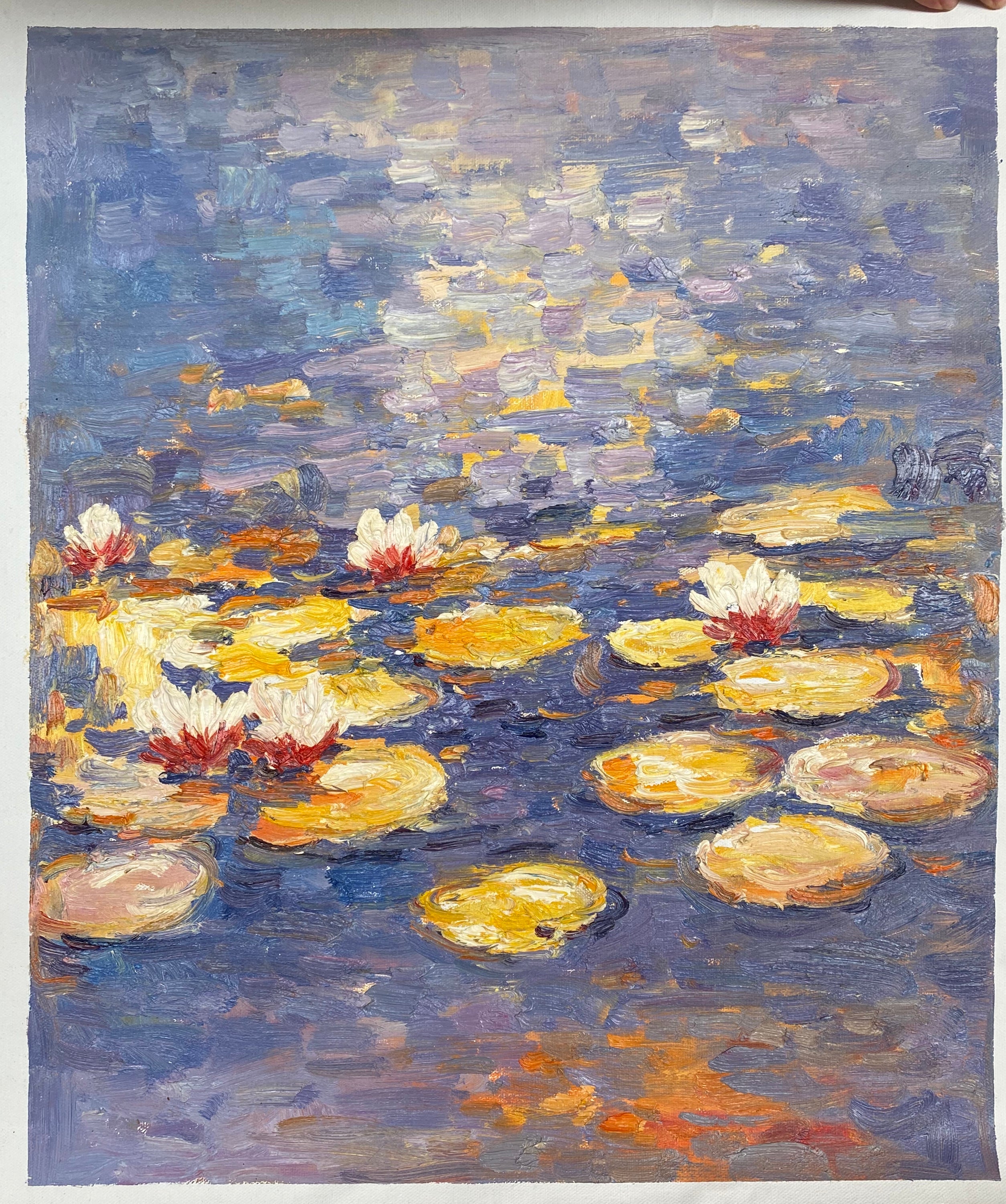 Reflections of Light on Yellow and White Water Lilies #BGA 070