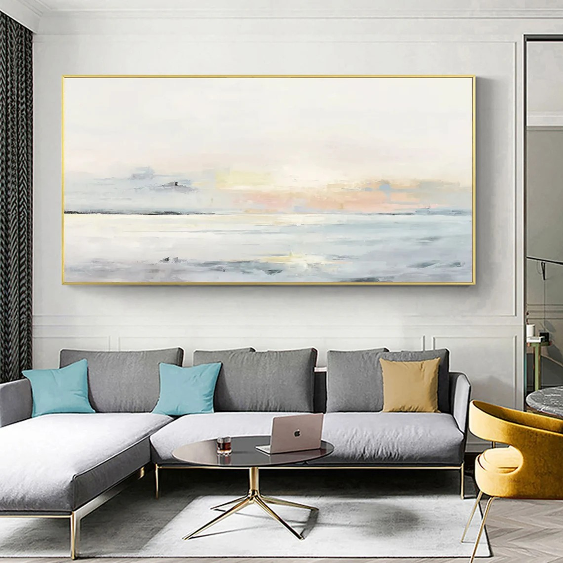 Boho Wall Art - Abstract Coastal Painting #BGA 030