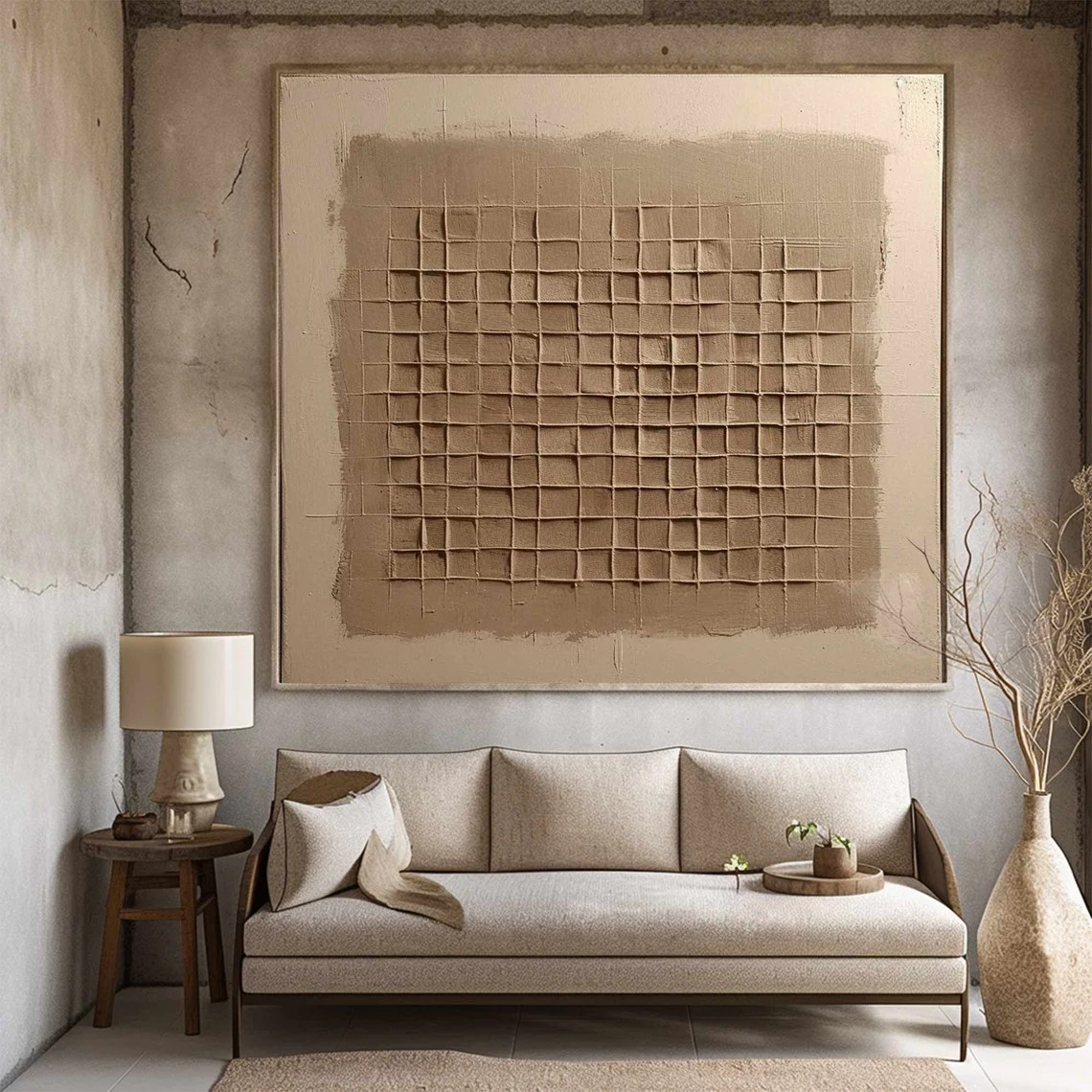 Square Grid Wabi Sabi Wall Art #WSA 001