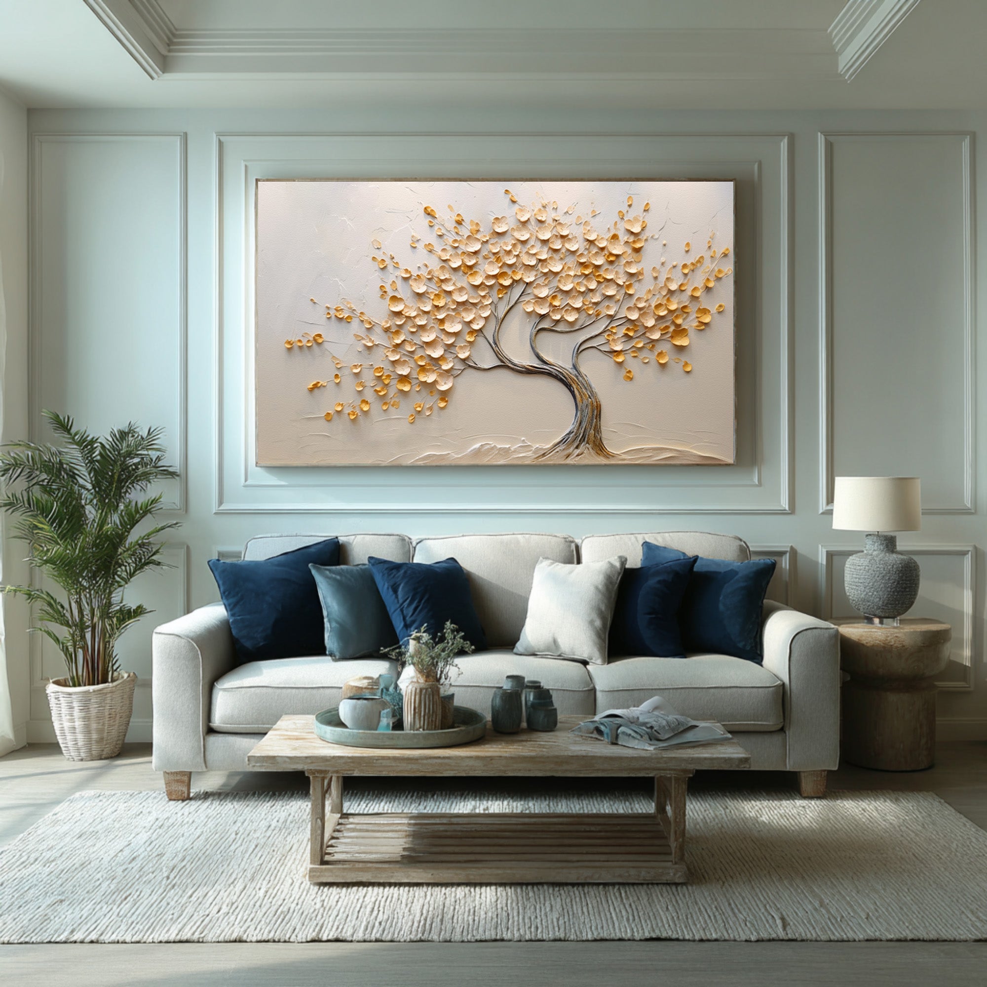 Tree of Life Art Modern Relief Painting for Living Room #WG 091
