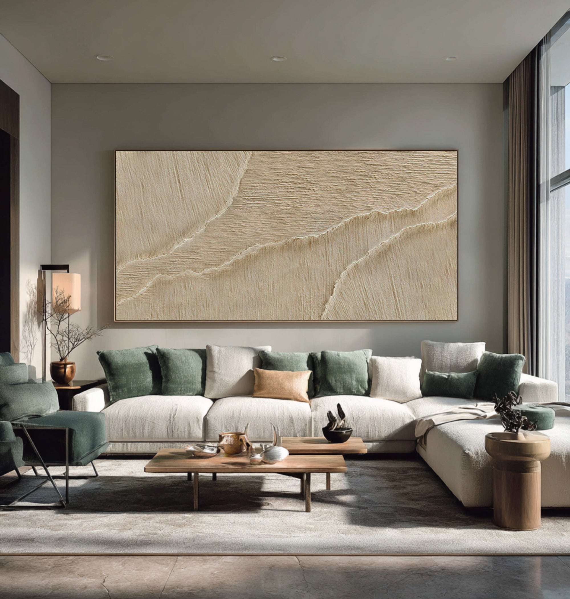Aesthetic Beige Abstract Canvas | Hand-Painted Texture #WG 066
