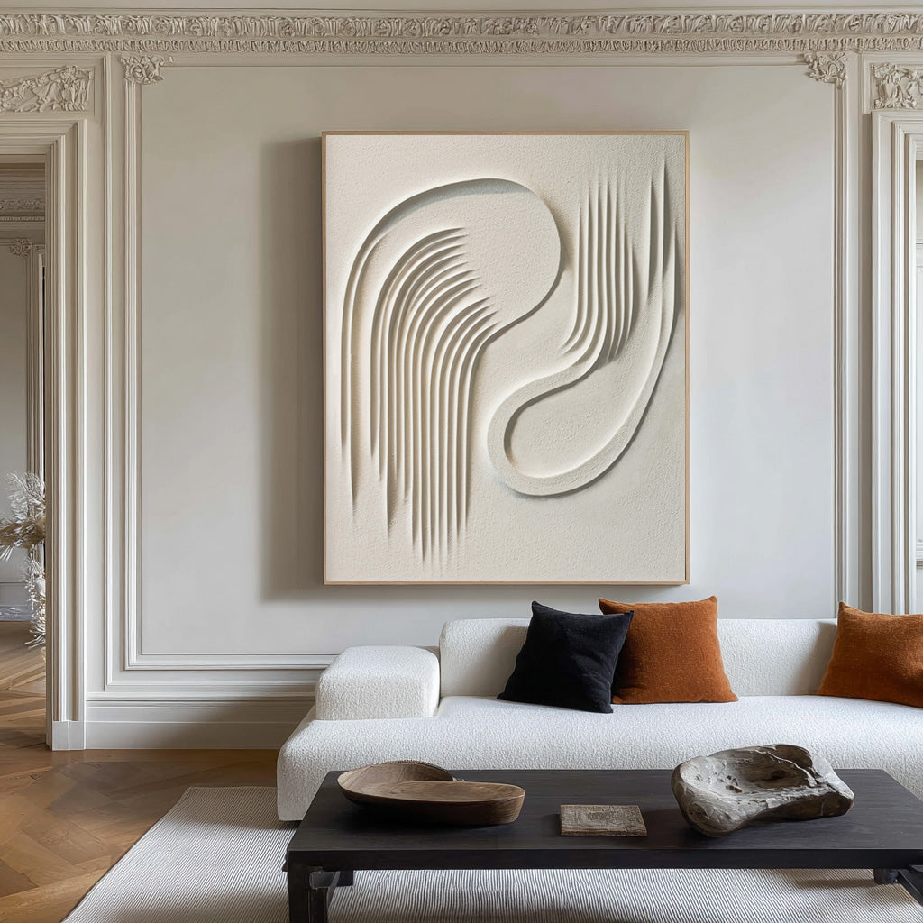 White Textured 3D Wall Art | Minimalist Modern Art #WG 093