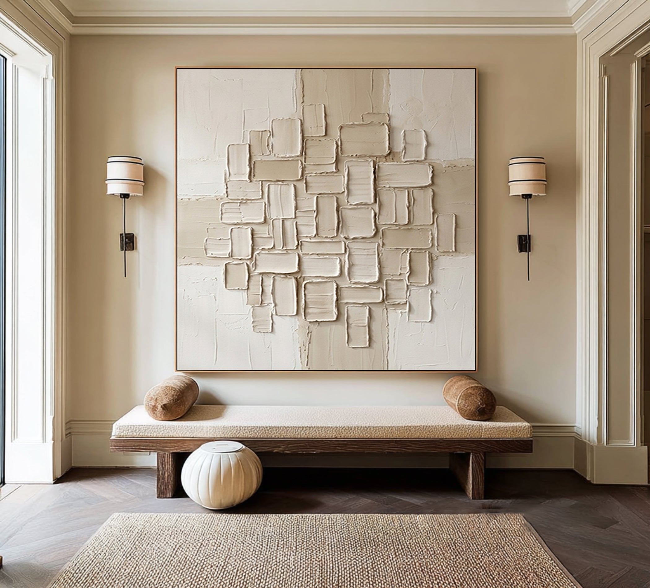 Large Neutral Textured Wall Art Modern Desert Inspired Canvas
