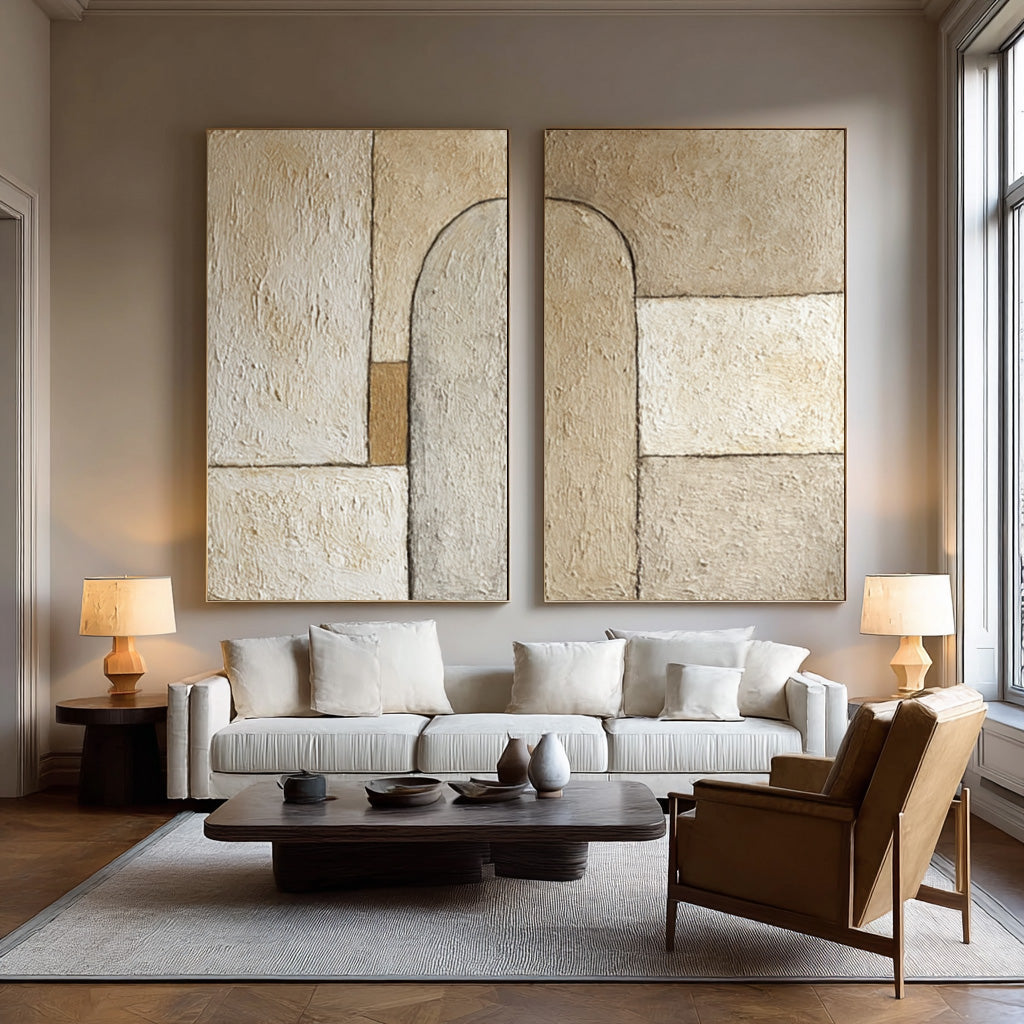 Hand Painted Abstract Wall Decor Arched Elements #WG 021