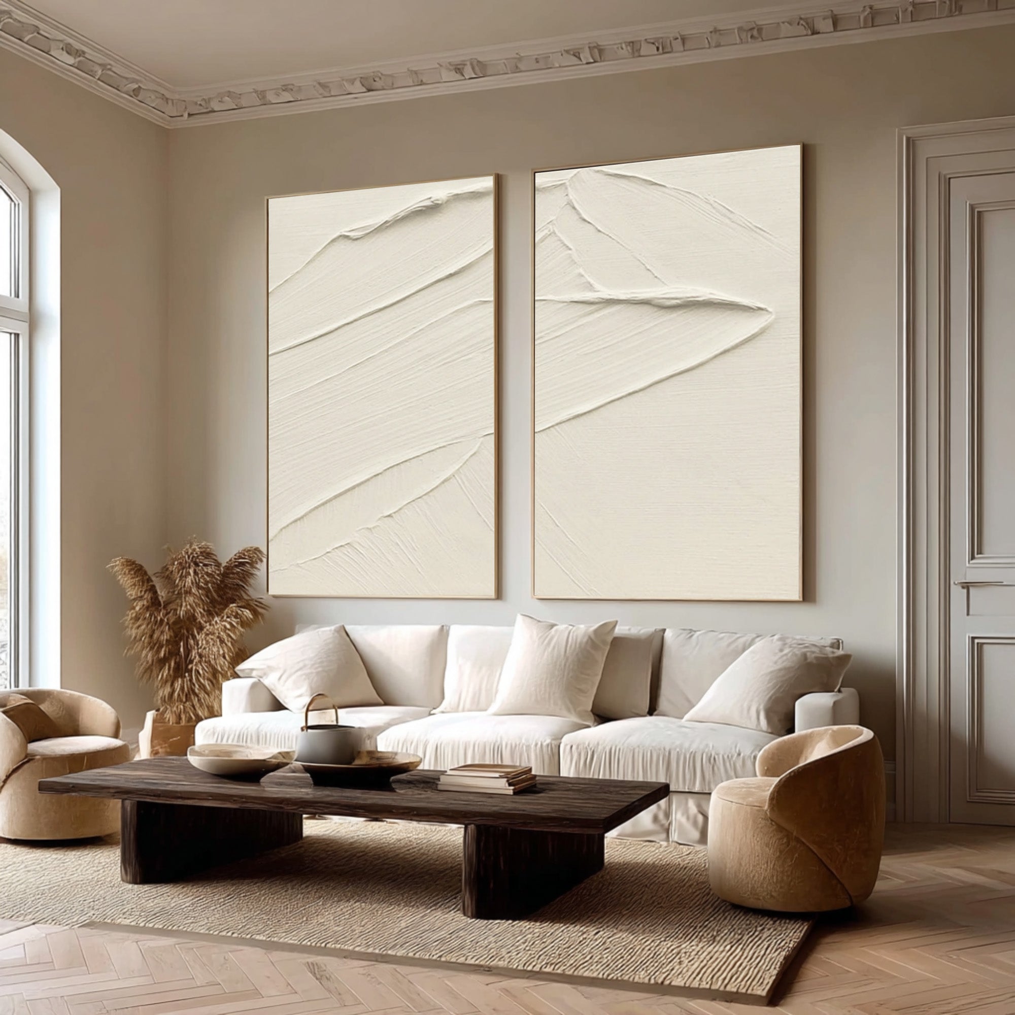 Minimalist Ocean Wave Impasto Home Art Decor #WG 074