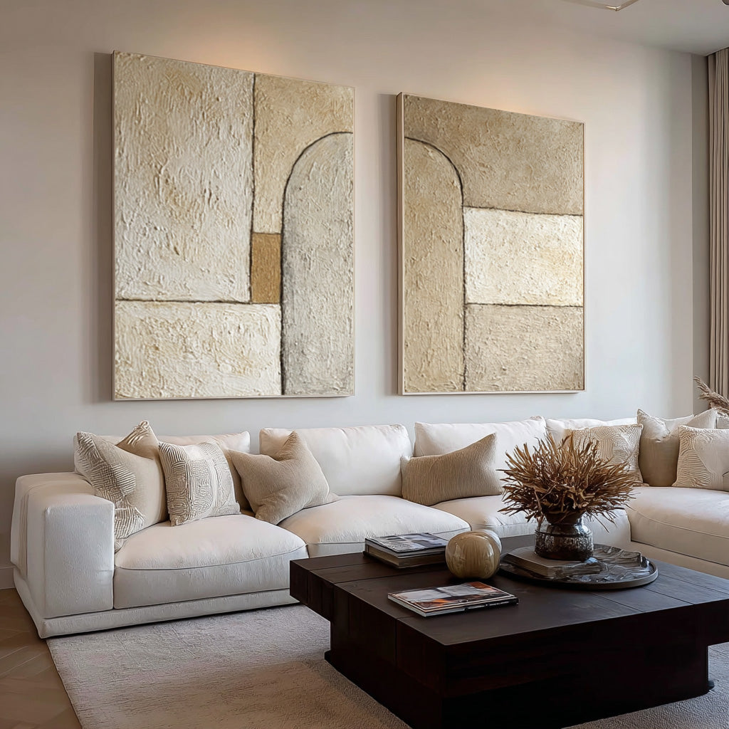 Hand Painted Abstract Wall Decor Arched Elements #WG 021