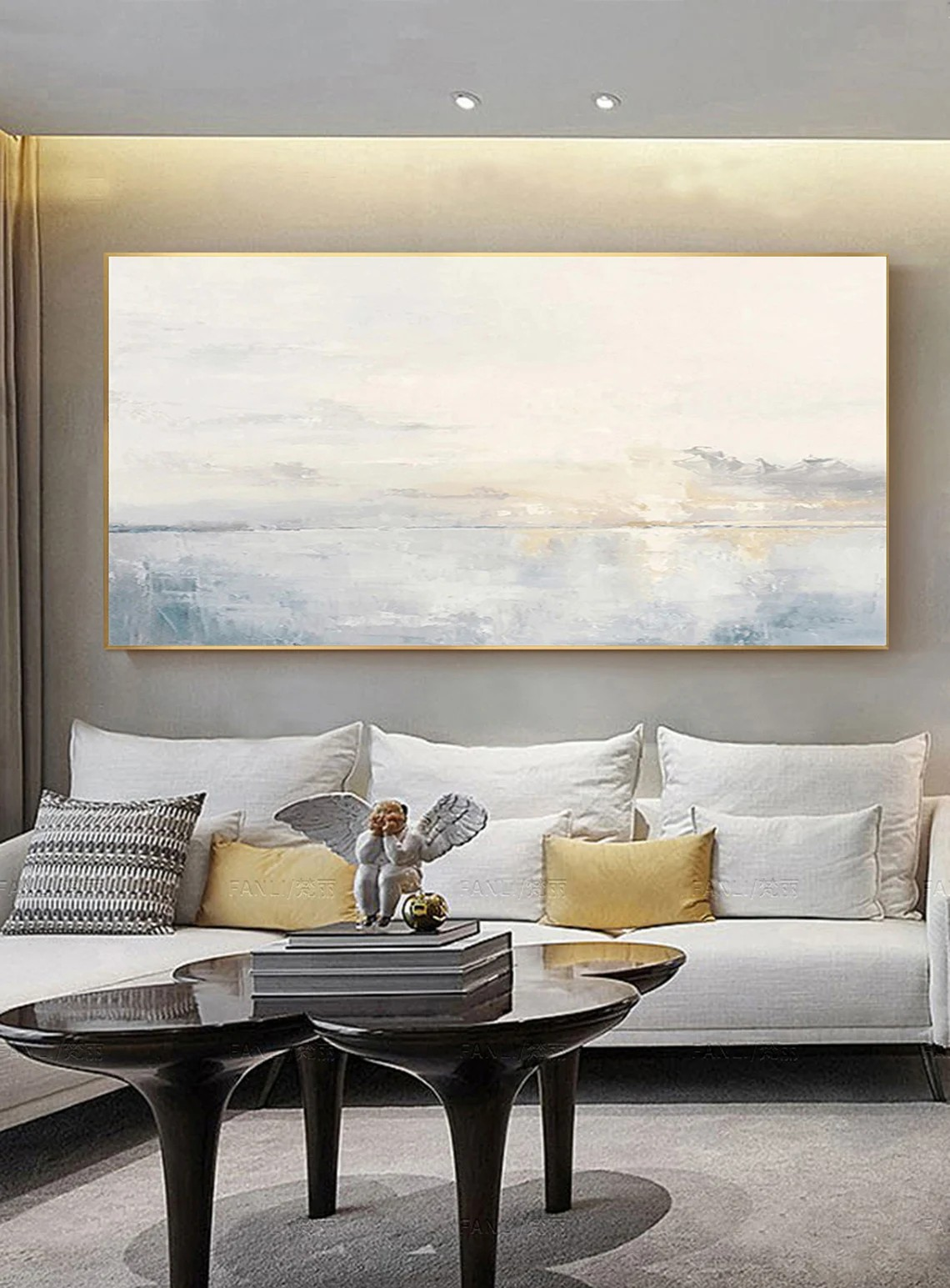 Modern Coastal Wall Art - Framed Canvas Artwork #BGA 031