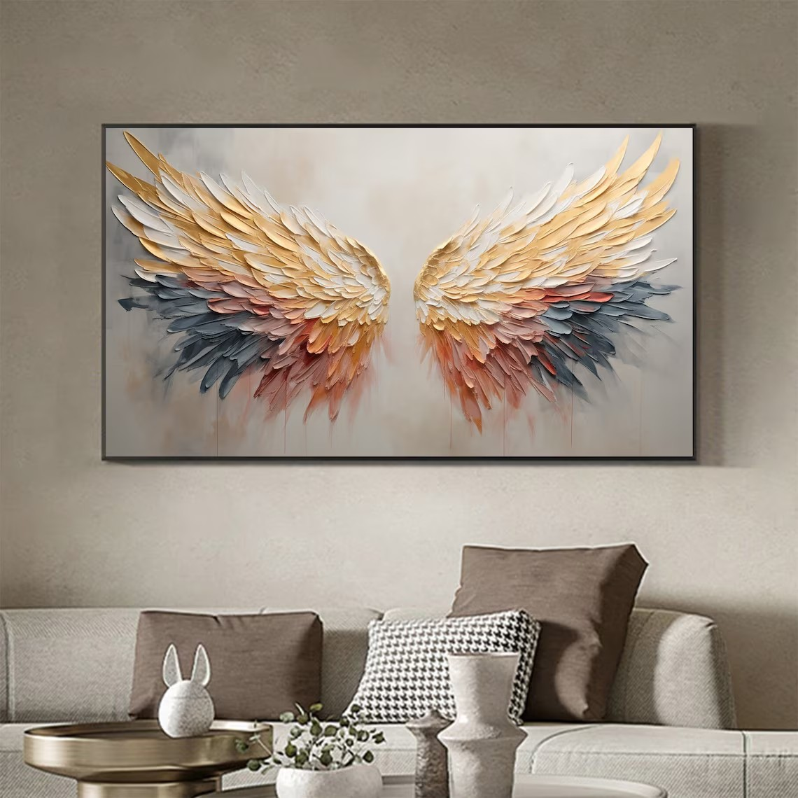 Gradient Angel Wings Textured Wall Art for Modern Interiors #BGA 042