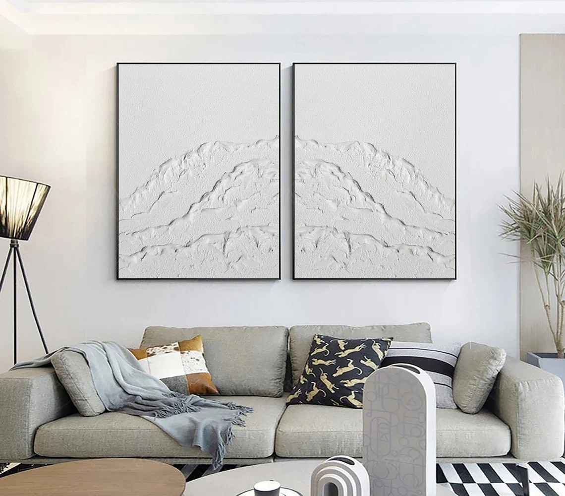 Abstract White Texture Art for Modern Spaces #BGA 039