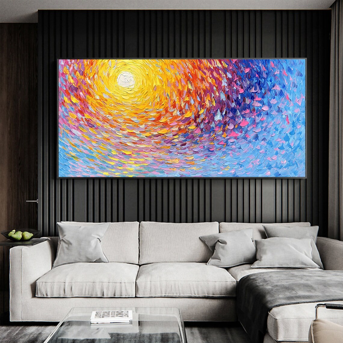 Dynamic Swirl Abstract Wall Art with Vibrant Colors  #BGA 045