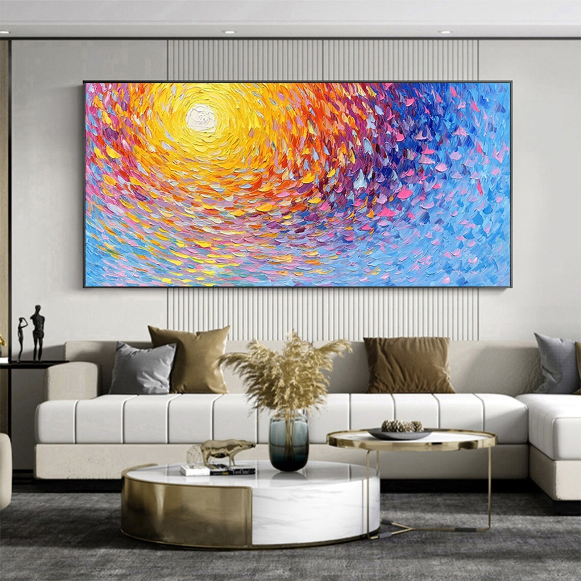 Dynamic Swirl Abstract Wall Art with Vibrant Colors  #BGA 045