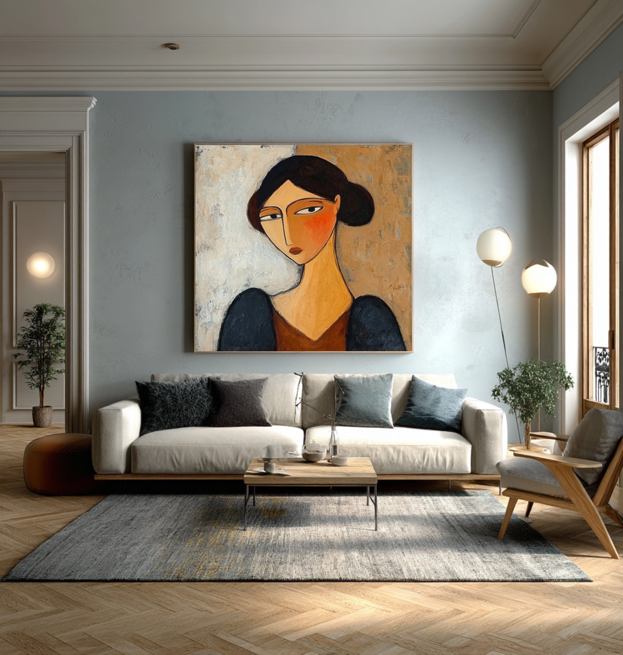 Abstract Woman Head Wall Art Fine Art Decor Piece #WG 088