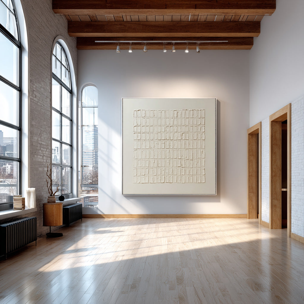 Abstract Geometric Painting Neutral Home Art #WG 058