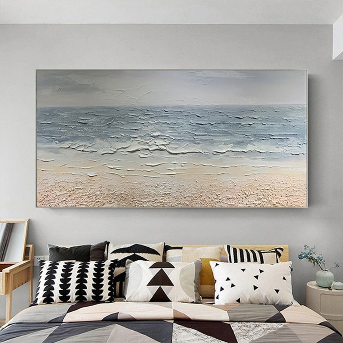 Serene Coastal Wall Art with Textured Details  #BGA 046