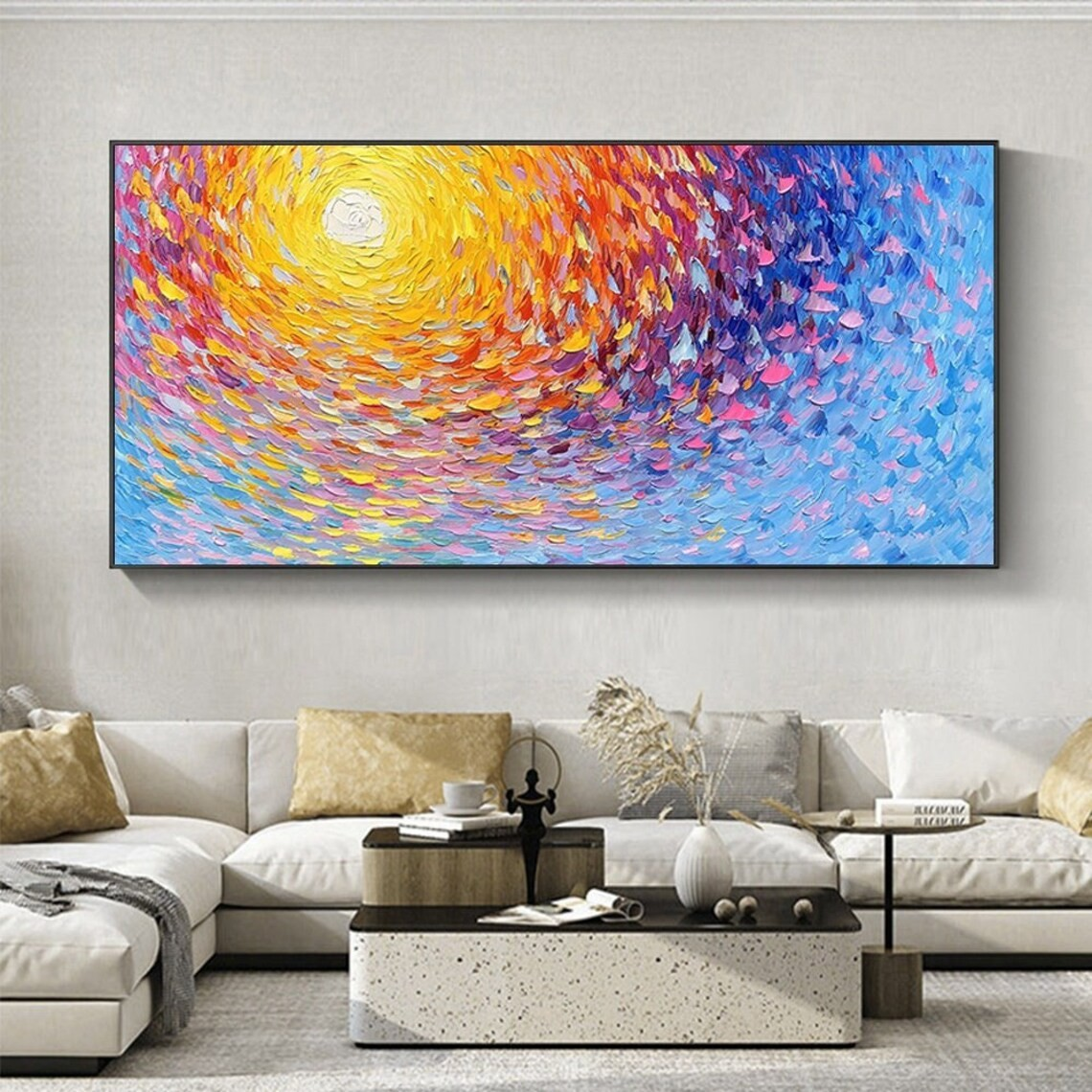 Dynamic Swirl Abstract Wall Art with Vibrant Colors  #BGA 045