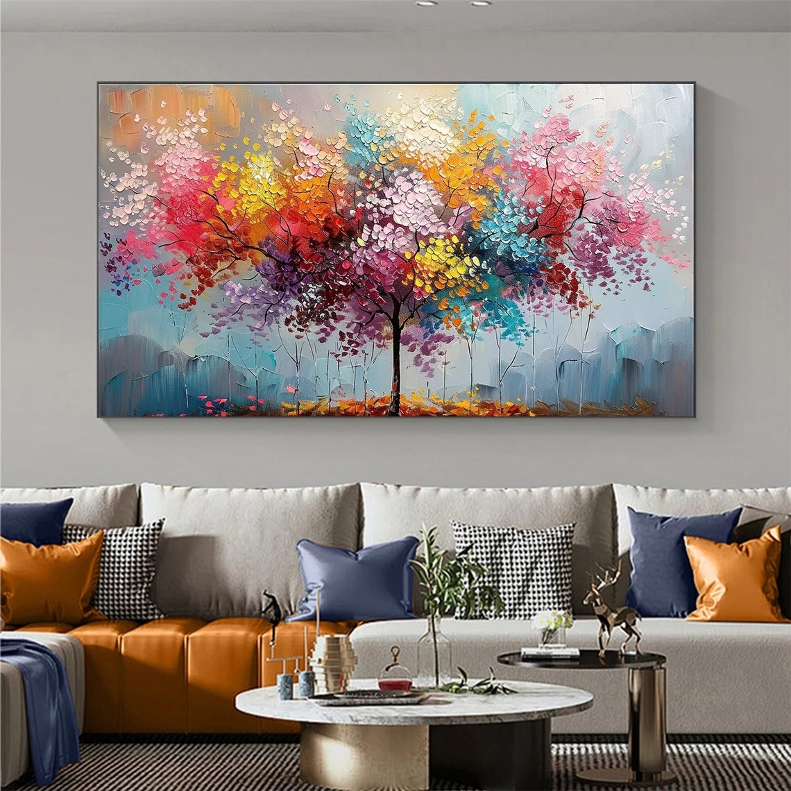 Vibrant Multicolor Tree Abstract Wall Art #BGA 054